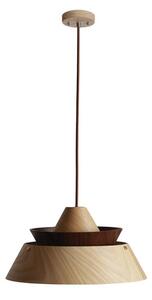 Drevený luster na lanku 1xE27/60W/230V pr. 33 cm masív/dub/orech/kaučukovník