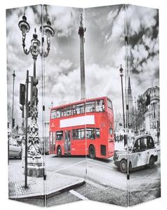 Skladací paraván, 160x170 cm, potlač Londýna, čierno-biely