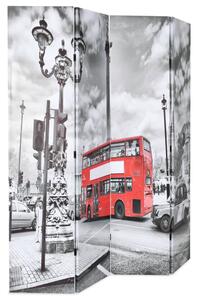 Skladací paraván, 160x170 cm, potlač Londýna, čierno-biely