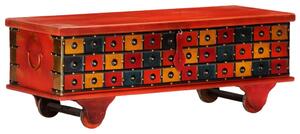 Úložný box, červený 110x40x40 cm, akáciový masív