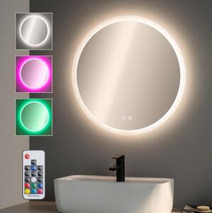 Brilagi-LED RGBW stmievateľné vyhrievané zrkadlo s podsvietením CLARA PRO 19W/230V, priemer 60 cm, IP44 + diaľkové ovládanie