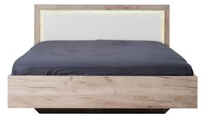 Manželská posteľ 160x200cm Shine - dub sivý/biela