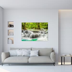 Obraz lesných vodopádov (Obraz 60x40cm)