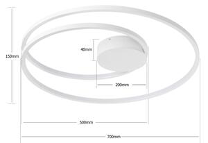 Brilagi- LED stmievateľné stropné svietidlo TWISTER LED/75W/230V pr. 70 cm biela + DO