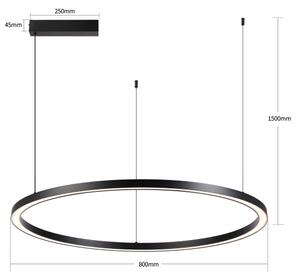 Brilagi - LED stmievateľný luster na lankách PORTOFINO LED/60W/230V pr. 80 cm čierna +DO