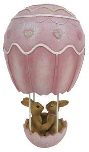 Dekorácie králičkov v teplovzdušnom balóne - 11 * 11 * 19 cm