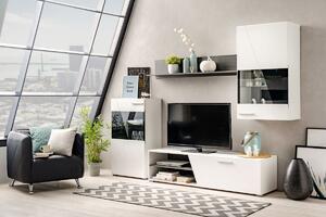 Moderná obývacia zostava Aksel - biela/dub čierny