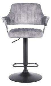 KONDELA Barová stolička, sivá látka s efektom brúsenej kože, ACANTA
