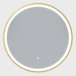 Erga Olivia, okrúhle LED zrkadlo 60cm, zlatý kovový rám, 1380 lm, 6500K, predné osvetlenie, ERG-V01-202-6060-GD