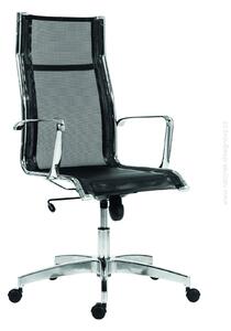 Kancelárska stolička KASE – 8800 MESH HIGH BACK čierna (kancelárska stolička so sieťovinou na sedáku a operadle)