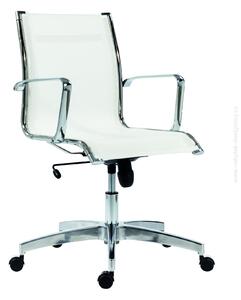 Kancelárska stolička KASE – 8850 MESH LOW BACK biela (kancelárska stolička so sieťovinou na sedáku a operadle)