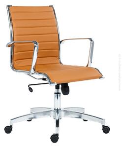 Kancelárska stolička KASE - 8850 RIBBED LOW BACK BO17 (kancelárska stolička s tenkým prešívaným čalúnom na sedáku a operadle)