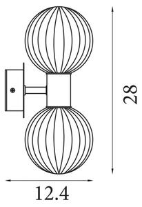 Searchlight 30507GO - Nástenné svietidlo LUMINSPHERE 2xG9/7W/230V mosadz