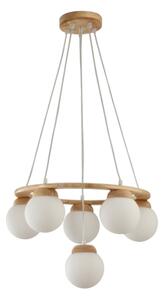 Brilagi - Závesný luster na lanku VISBY WOOD 6xE27/60W/230V priemer 58 cm drevo