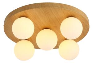 Brilagi - Stropné svietidlo LUND WOOD 5xG9/9W/230V pr. 40 cm drevené