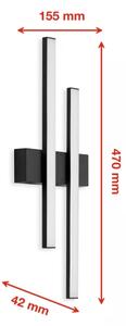 Telefunken - LED vonkajšie nástenné svietidlo 2xLED/4W/230V IP44 čierna