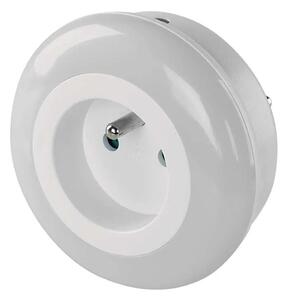 LED Nočné svetlo s čidlom a zásuvkou LED/0,3W/230V