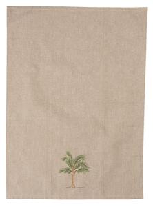 Béžová bavlnená kuchynská utierka s palmou - 50 * 70 cm