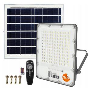 LED stmievateľný solárny reflektor LED/150W/3,2V 5000K 15000 mAh IP65 čierny + diaľkové ovládanie