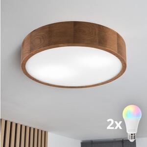 Brilagi - LED RGBW stmievateľné stropné svietidlo CARVALHO 2xE27/9W/230V Wi-Fi dub pr. 37,5