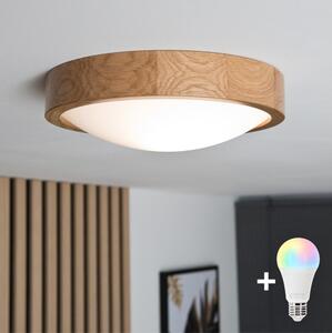 Brilagi-LED RGBW stmievateľné stropné svietidlo CARVALHO SLIM 1xE27/9W/230V Wi-Fi dub pr. 27