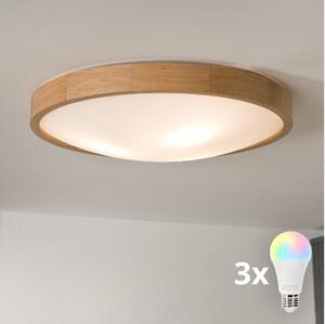 Brilagi-LED RGBW stmievateľné stropné svietidlo CARVALHO SLIM 3xE27/9W/230V Wi-Fi dub pr. 47