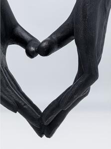Elements Heart Hand dekorácia srdce čierna/zlatá 62cm