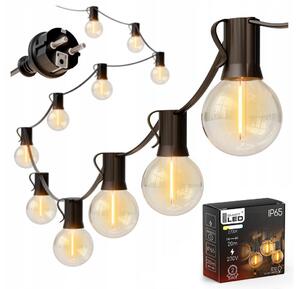 LED vonkajšia dekoratívna reťaz 20xE12/1W/230V 20 m IP65 čierna