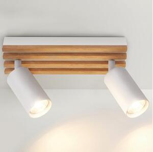 Brilagi - Bodové svietidlo SELE WOOD 2xGU10/30W/230V biela/drevo