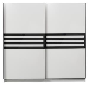 Šatníková skriňa s posuvnými dverami Rimini - biela/čierna