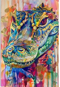 Obraz krokodíl s imitáciou maľby