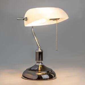 Brilagi - Stolová lampa BANK OFFICE 1xE27/60W/230V čierna/strieborná/biela