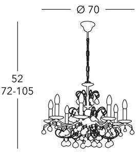 Kolarz 3234.88.3.KoT- Krištáľový luster na reťazi CARMEN 8xE14/60W/230V 24K zlato