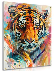 Obraz tiger s imitáciou maľby
