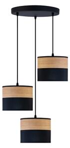 Závesný luster ALBA na lankách 3xE27/15W/230V, priemer 40 cm, čierna/hnedá