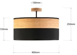 Prisadený luster ALBA 3xE27/15W/230V pr. 40 cm čierna/hnedá