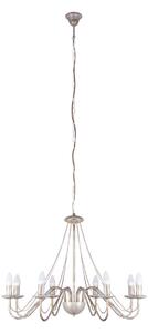 Luster na reťazi MALBO 8xE14/10W/230V biela/zlatá/patina