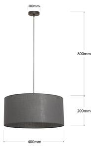 Luster na lane ALBA 1xE27/15W/230V priemer 40 cm sivý