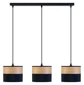 Luster na lanku ALBA 3xE27/15W/230V čierna/hnedá