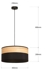 Závesný luster na lanku ALBA 1xE27/15W/230V, priemer 40 cm, čierna/hnedá