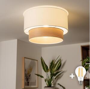 Brilagi - LED prisadené stropné svietidlo CERIA 1xE27/40W/230V pr. 50 cm biela/béžová