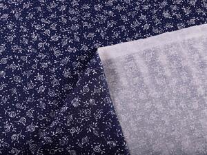 Biante Detský bavlnený záves Sandra SA-359 Drobné kvietky na tmavo modrom 130x140 cm