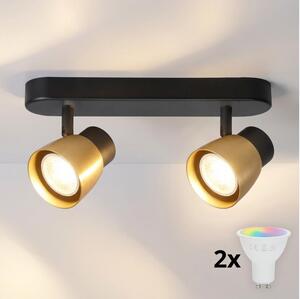 Brilagi - LED RGBW stmievateľné bodové svietidlo NUGGET 2xGU10/4,8W/230V čierna/zlatá