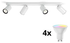 Philips - LED RGBW Stmievateľné bodové svietidlo 4xGU10/4,8W/230V3000K biela + diaľkové ovládanie
