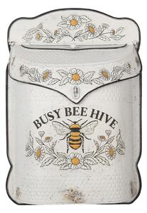 Krémová retro poštová schránka s včelou Bee Hive - 27 * 8 * 39 cm