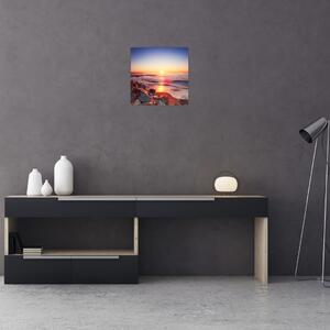 Moderný obraz - západ slnka nad morom (Obraz 30x30cm)