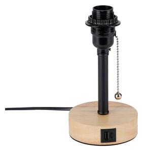 Brilagi - Stolná lampa s USB portom TABLON 1xE27/25W/230V dub/čierna