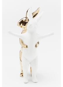 Hugging Rabbits dekorácia zlatá/biela