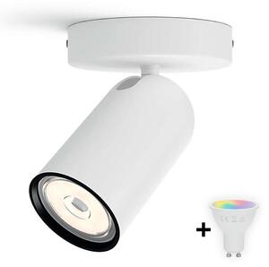 Philips - LED RGBW Stmievateľné bodové svietidlo PONGEE 1xGU10/4,8W/230V biela + diaľkové ovládanie