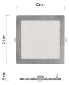 LED podhľadové svietidlo NEXXO LED/18W/230V 3000/3500/4000K strieborné 22,5x22,5 cm